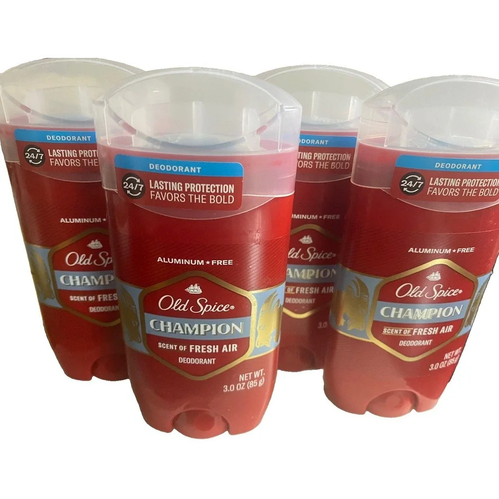4x Old Spice CHAMPION Deodorant Stick 24/7 Scent Fresh Air Aluminum-Free 3.0 Oz